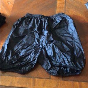 Garbage bag shorts.